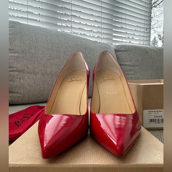Christian Louboutin Kate 85 Patent red *New* 37.5 size - Picture 4 of 11